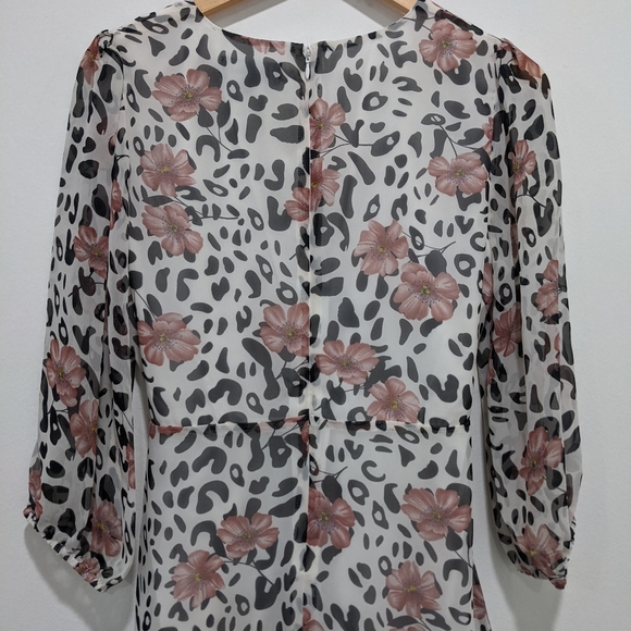 Sam Edelman NWT Floral & Leopard Faux Wrap Dress - Picture 10 of 14